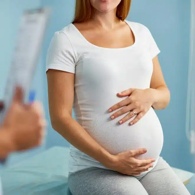 Expecting mother during pregnancy consultation | prenatal chiropractic care in columbus