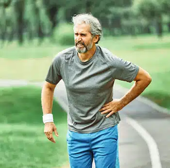  arthritis and joint pain experienced by a senior male runner